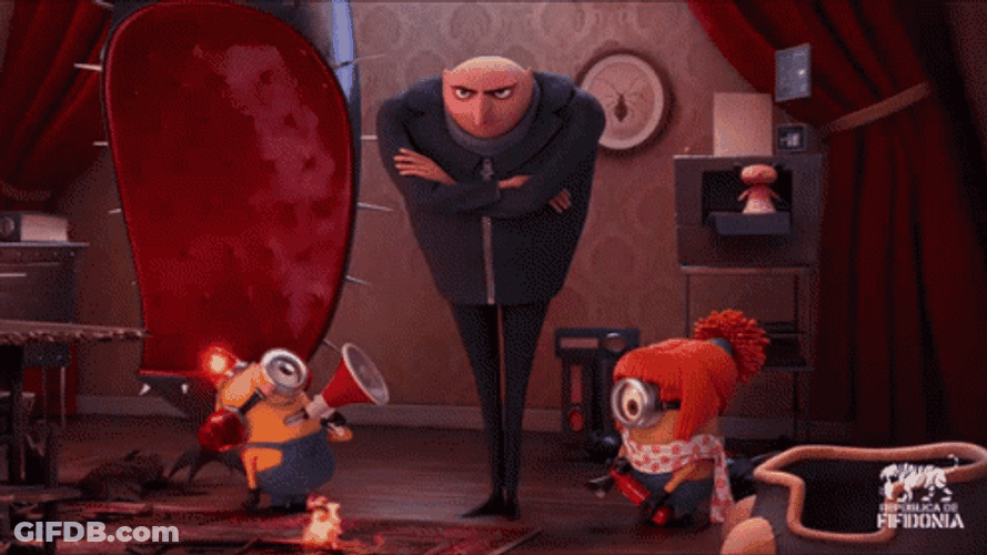 Felonious Gru Angry Playing Minions Despicable Me GIF