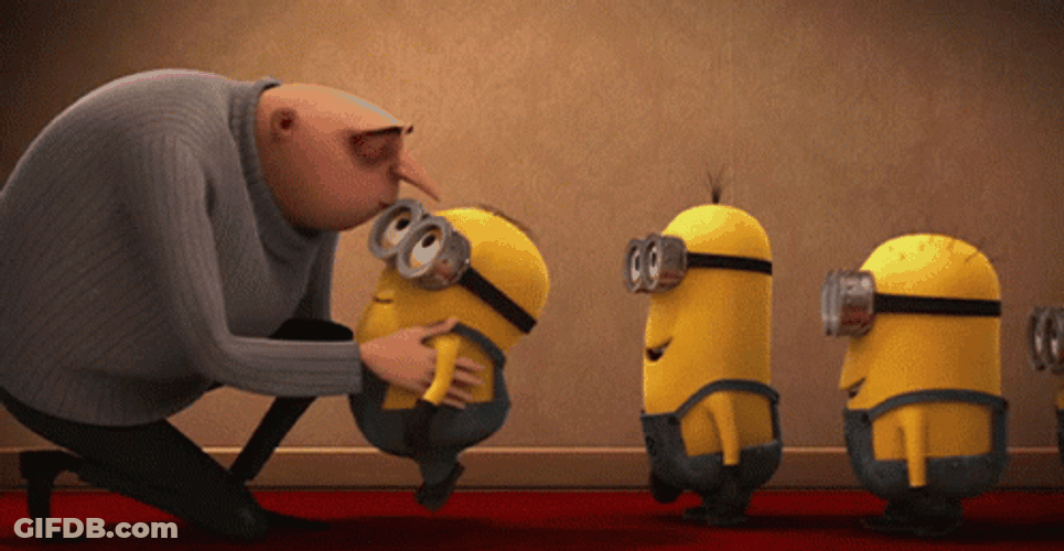 Felonious Gru Kissing Minions Despicable Me GIF