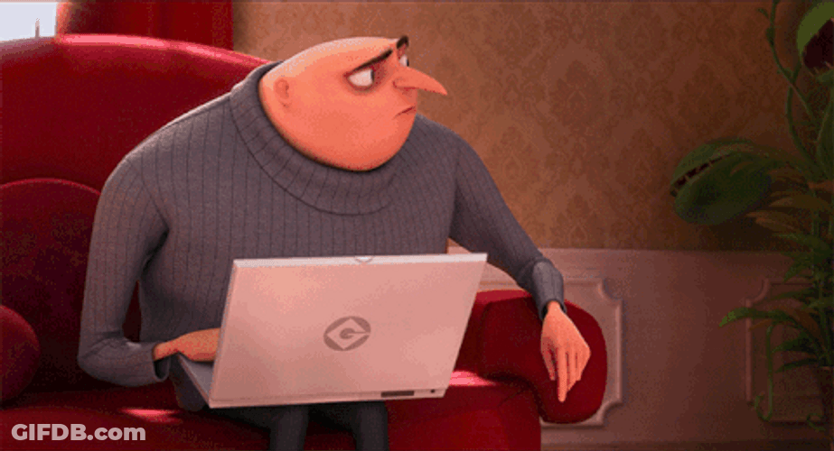 Felonious Gru Working On His Laptop GIF