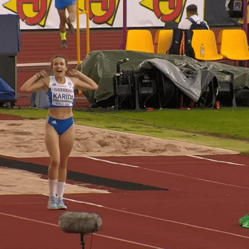 Female Athlete From Greece Jumping GIF