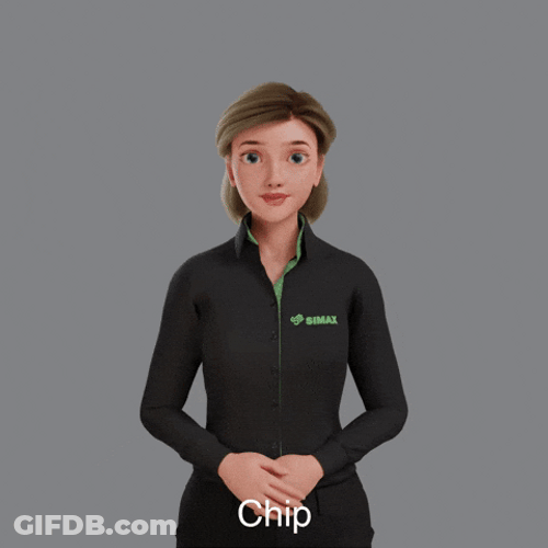 Female Avatar Chip Sign Language GIF