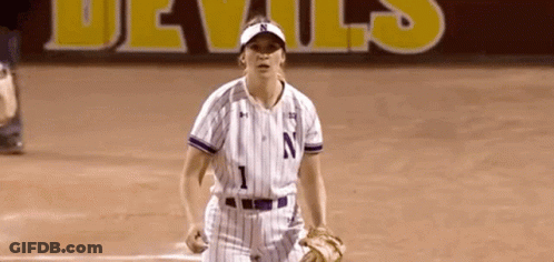 Female Baseball Player Number 1 Jersey GIF