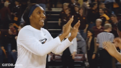 Female Basketball Player Applauds In Nike Shirt GIF