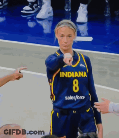 Female Basketball Player Blue Jersey Indiana 8 GIF
