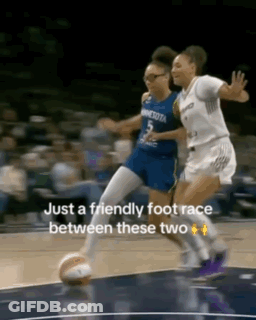 Female Basketball Player Celebrating In Minnesota Jersey GIF