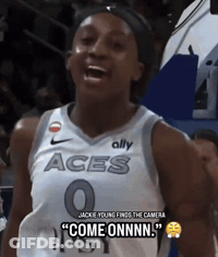 Female Basketball Player In Aces Jersey GIF