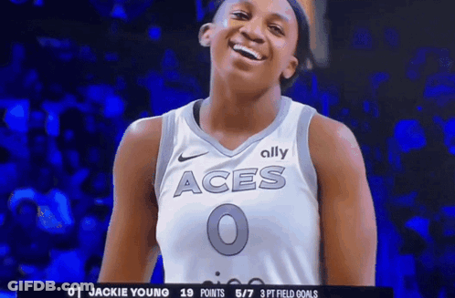 Female Basketball Player In Aces Jersey GIF