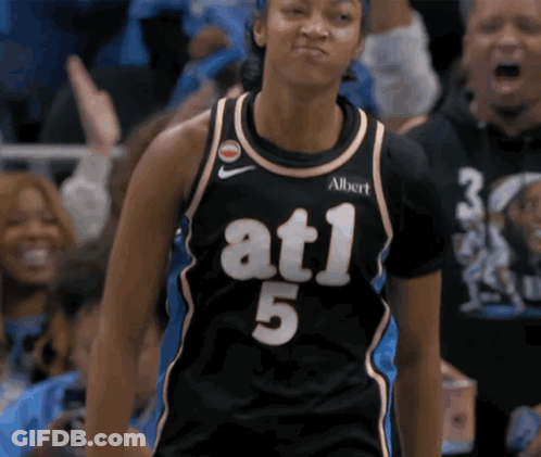 Female Basketball Player In Black Jersey With ATL 5 GIF