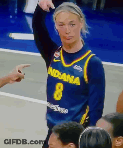 Female Basketball Player In Blue Indiana 8 Jersey GIF