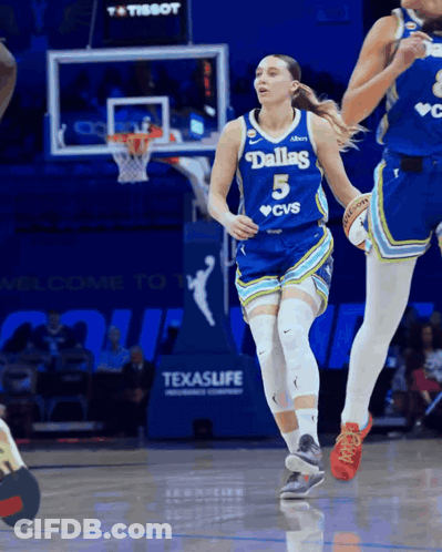 Female Basketball Player In Dallas Jersey GIF