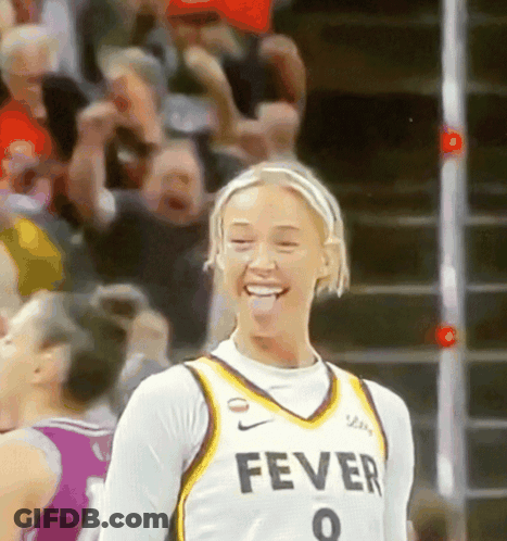 Female Basketball Player In Fever Jersey GIF