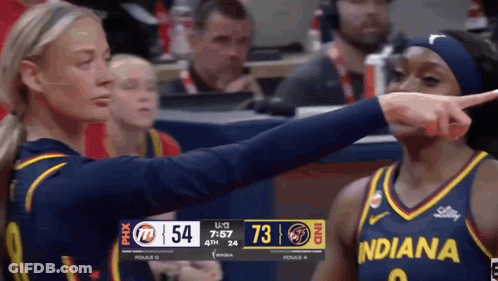 Female Basketball Player In Indiana Jersey GIF