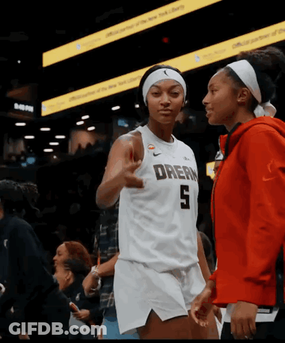 Female Basketball Player In Jersey Number 5 GIF