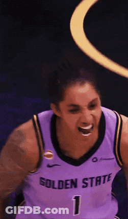 Female Basketball Player In Purple Jersey Number 1 GIF
