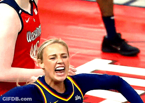 Female Basketball Player In Washington Jersey GIF