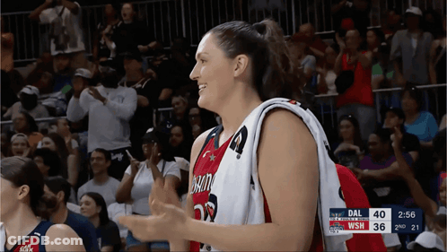Female Basketball Player In Washington Jersey GIF