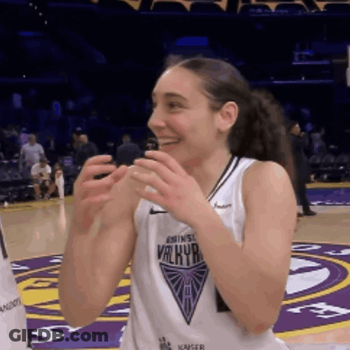 Female Basketball Player In White Valkyrie Jersey GIF