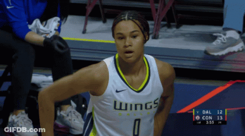Female Basketball Player In White Wings Jersey GIF