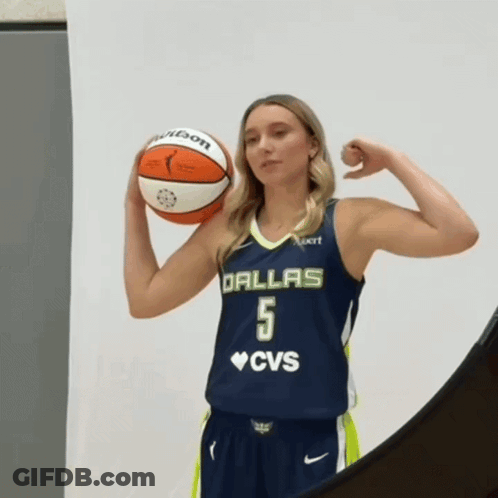 Female Basketball Player In Yellow Wings Shirt GIF
