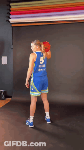 Female Basketball Player Number 5 GIF