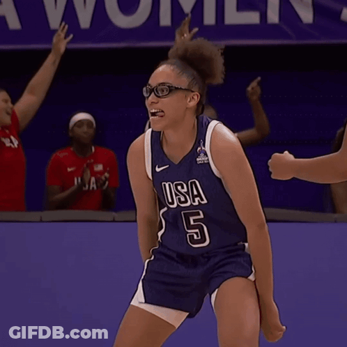 Female Basketball Player Number 5 Jersey GIF