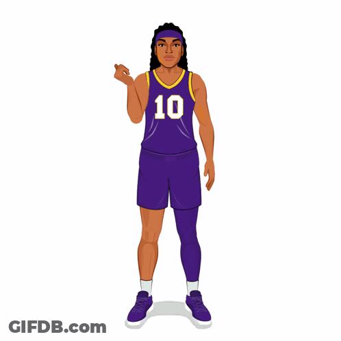 Female Basketball Player Purple Jersey Number 10 GIF