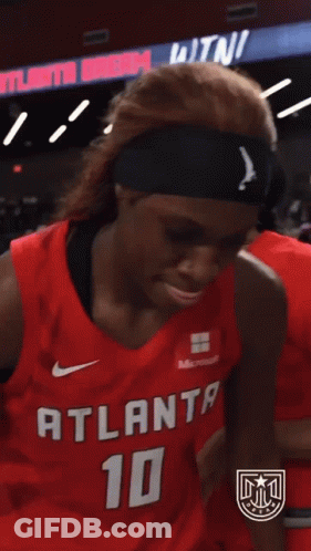 Female Basketball Player Red Atlanta 10 Jersey GIF