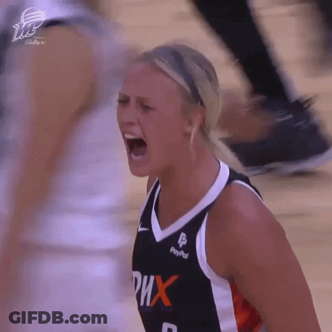 Female Basketball Player Screaming In PayPal Jersey GIF