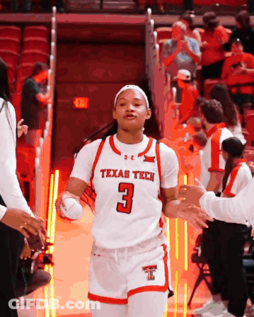 Female Basketball Player Texas Tech Walking On Court GIF