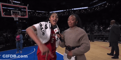 Female Basketball Player Wearing Trade Towel GIF