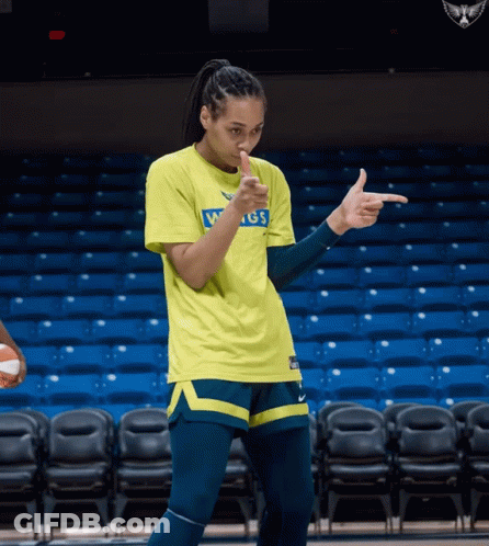 Female Basketball Player Wearing Wings Shirt GIF