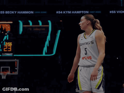 Female Basketball Player With Number 5 GIF
