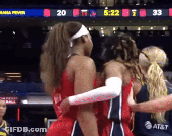 Female Basketball Players Hugging Mana Fever GIF