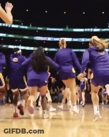 Female Basketball Players Running On Court GIF