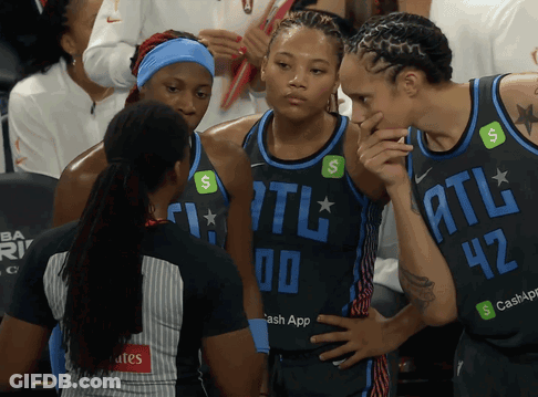 Female Basketball Players With ATL Jerseys GIF