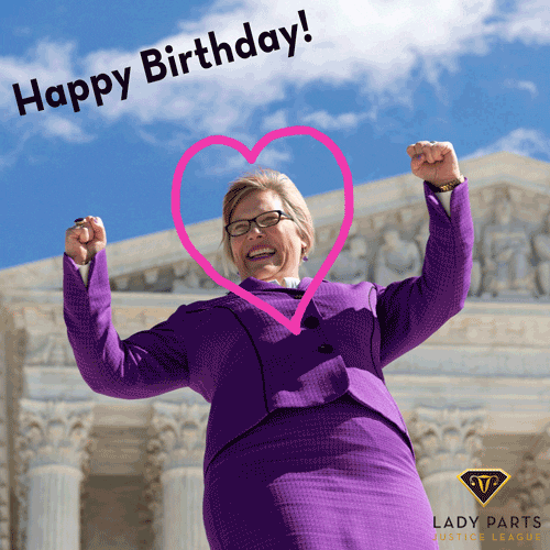 Female Celebrant Happy Birthday Pumping Heart GIF