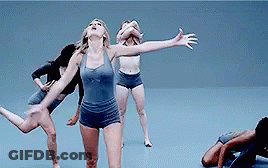 Female Dancers Dancing On Blue Floor GIF