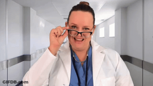 Female Doctor Wearing Glasses And Stethoscope GIF