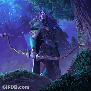 Female Elf Holding Bow And Arrow GIF