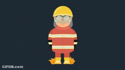 Female Firefighter With Helmet And Walkie Talkie In Front Of Fire Trucks GIF
