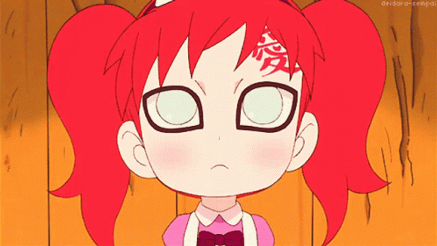 Female Gaara In Double Ponytail GIF