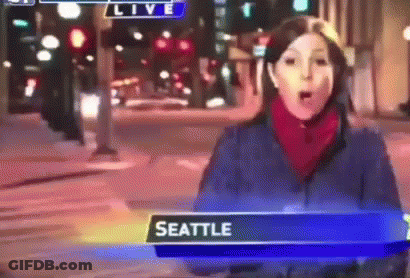 Female News Anchor Reporting From Seattle GIF