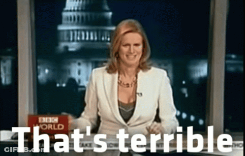 Female News Anchor Says That's Terrible At BBC World GIF