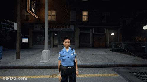Female Police Officer At Hardware Store GIF