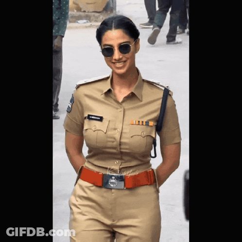 Female Police Officer Wearing Sunglasses GIF
