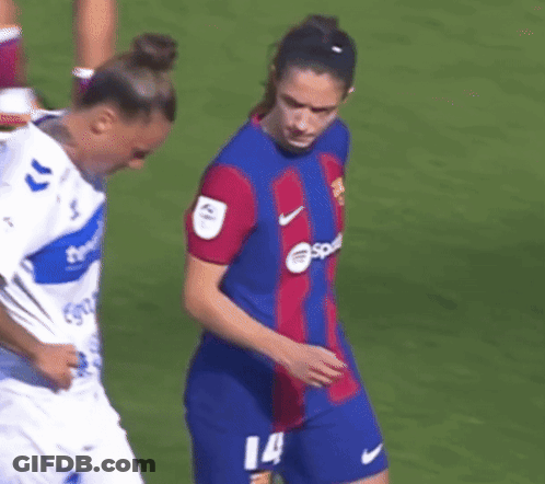 Female Soccer Player Blue Jersey Number 14 GIF