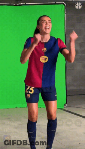 Female Soccer Player Celebrates Number 25 GIF