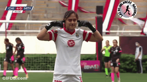 Female Soccer Player Covering Ears GIF