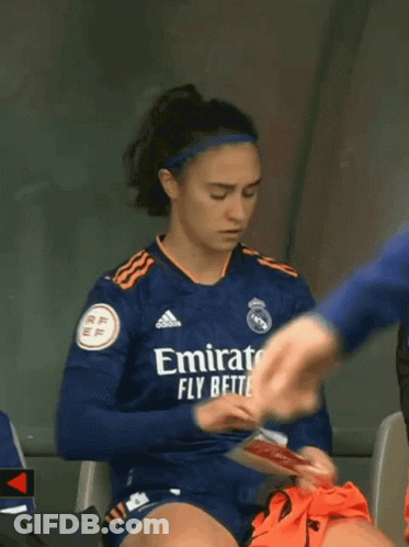 Female Soccer Player In Blue Emirates Jersey GIF