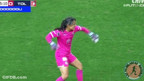 Female Soccer Player In Pink Uniform GIF